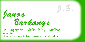 janos barkanyi business card